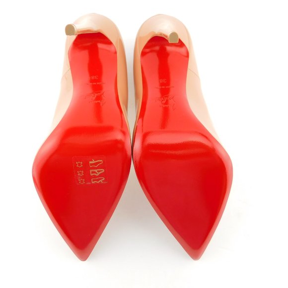 New CHRISTIAN LOUBOUTIN Blush Nude Patent Leather Classic Stiletto Heel Pumps 38 - Picture 7 of 8